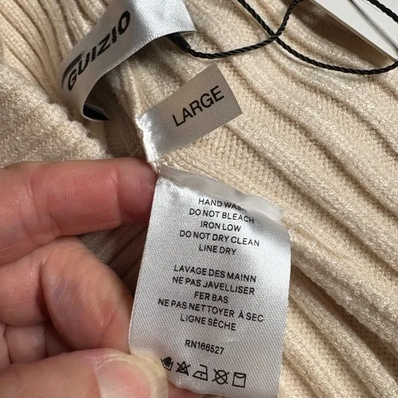 NWT GUIZIO- Thalia Rib Lounge Pants in Color Ivory. Size L - Picture 7 of 9